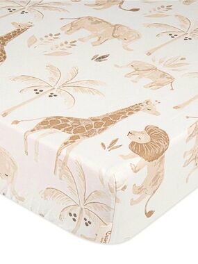Crane Baby Safari Nursery Decor Crib Sheet, 100% Cotton Fitted Crib Sheet